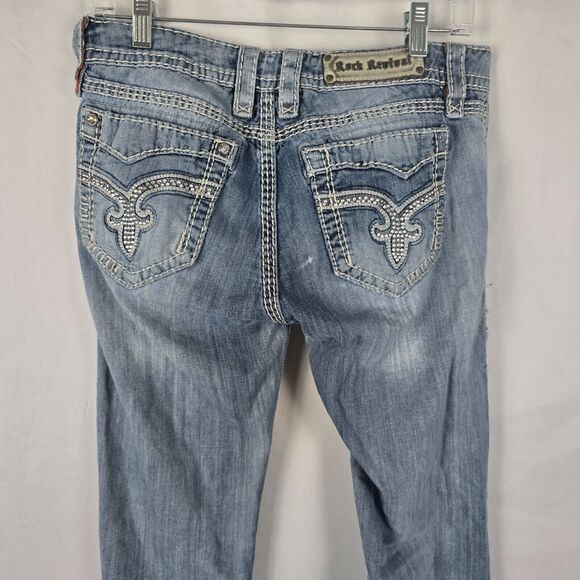 Rock Revival Jeans Women's 30 Blue Vivian Boot Distressed & Fade - Picture 6 of 16